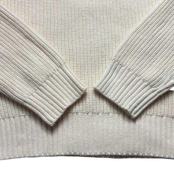 The Kooples Ecru Sweater With Patch Size M Pullover Crewneck Cotton Wool - Picture 3 of 12